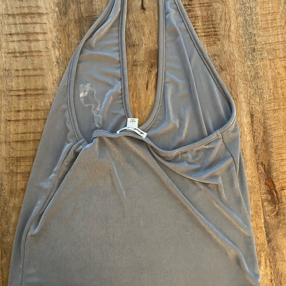 Derek heart 2 pc shrug bolero sleeves set with halter tank top silver metallic - Picture 2 of 7